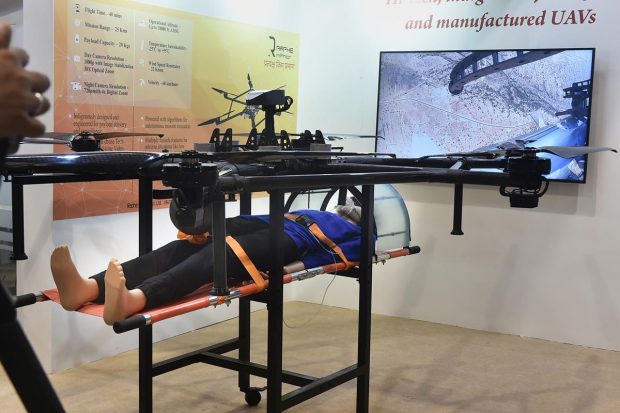 印度“救護(hù)車無人機”亮相 極端環(huán)境下可提供人員急救(圖1)